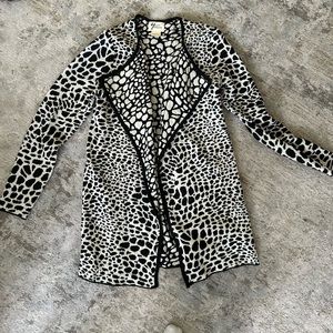 Long patterned sweater coat